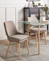 Set of 2 Dining Chairs MELFORT Fabric Brown