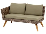 Garden Corner Sofa with Table 6 Seater VITTORIA PE Rattan Olive Green_1091852