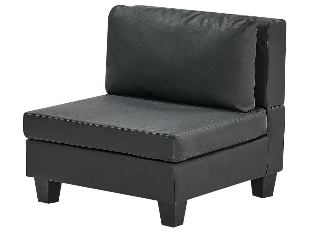 Modular U-Shape Sofa 5 Seater UNSTAD Faux Leather Black_936634