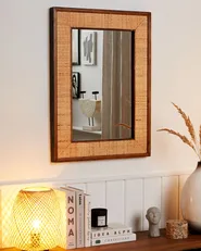 Wall Mirror IGUALA 54 cm 74 cm Bamboo Natural Ash Wood_796901