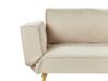 Bäddsoffa 2-sits sammet beige SAARELA_932775