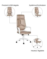 Chaise de bureau DELIGHT Daim synthétique Beige sable_1073921