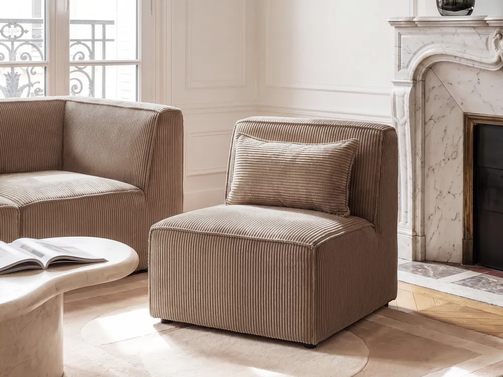1-Seat Section LEMVIG Corduroy Dark Beige