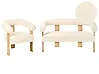 Living Room Set ILBRO Boucle Off-White/ Light Brown