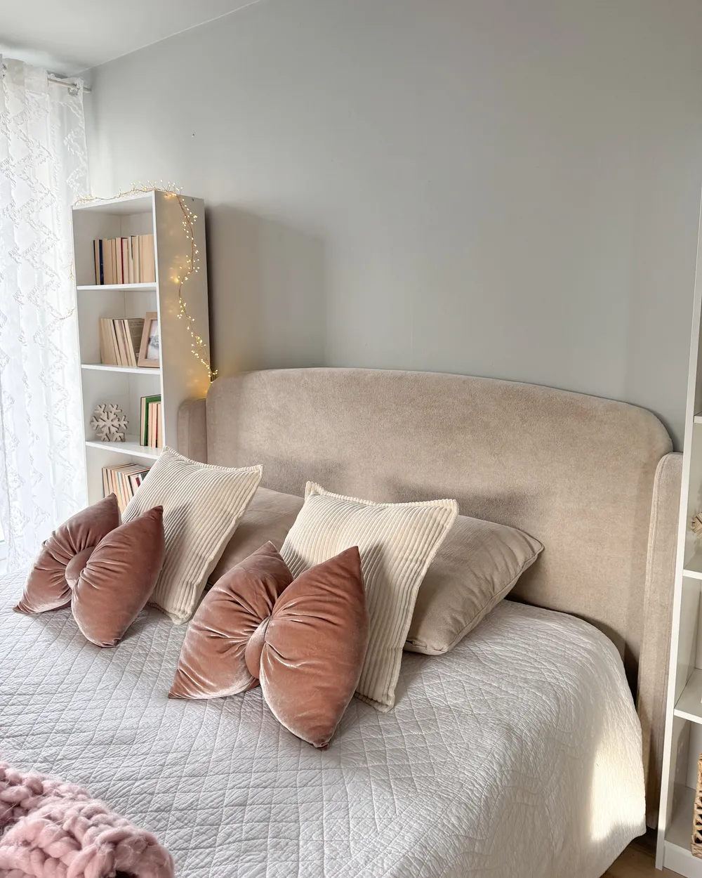 Ottoman Bed BERNAY Fabric Taupe 160 x 200 cm (EU King Size)_1047125