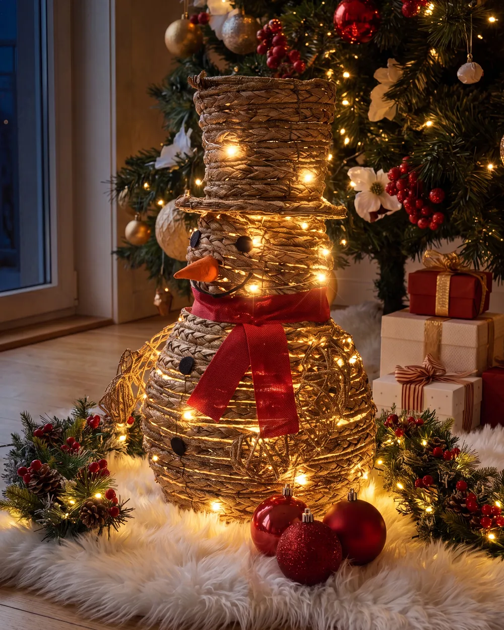 Dekoracja świąteczna LED OLAFSVIK 52 cm Bałwan Naturalny_1144493