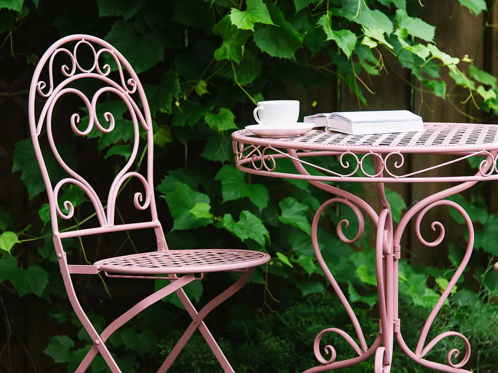 Bistro Table ALBINIA 70 cm 70 cm Metal Pink
