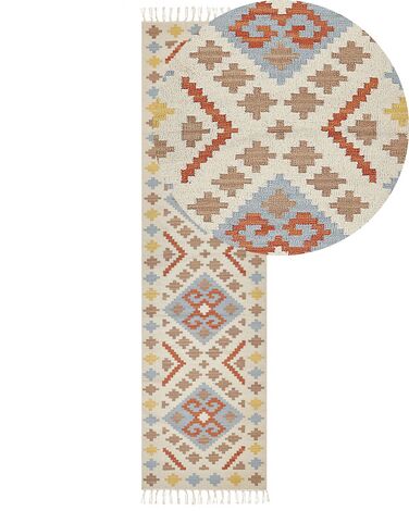 Bavlnený kelímový koberec 80 x 300 cm viacfarebný ATAN