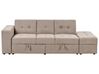 Slaapbank met hocker stof taupe FALSTER_935842