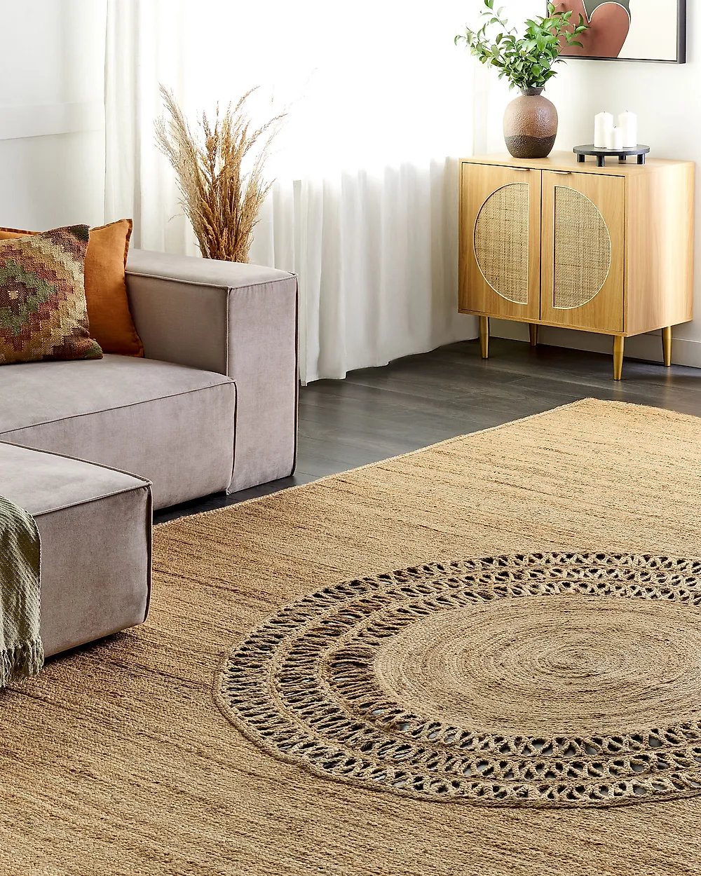 Rug BOGAZOREN Beige 300 x 400 cm Jute_1187839