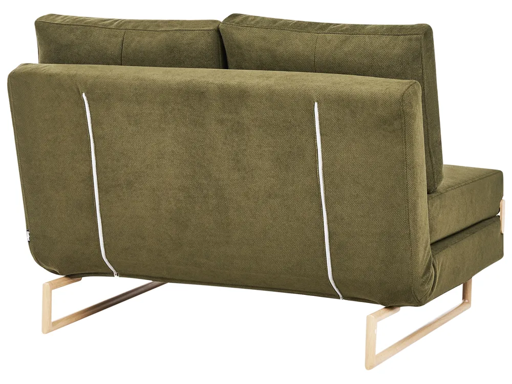 Sofa Bed 2 Seater JERSLEV Fabric Green_1011734