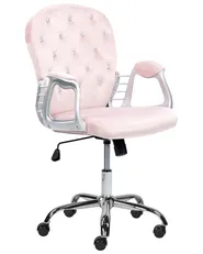 Sedia da scrivania PRINCESS Velluto Rosa pastello_1082212
