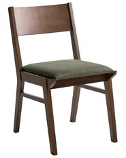 Set of 2 Dining Chairs ENOLA Wood Dark Green/ Brown_1065851