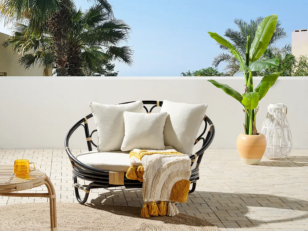 Garden Daybed ROSSANO Rattan Black_1155515