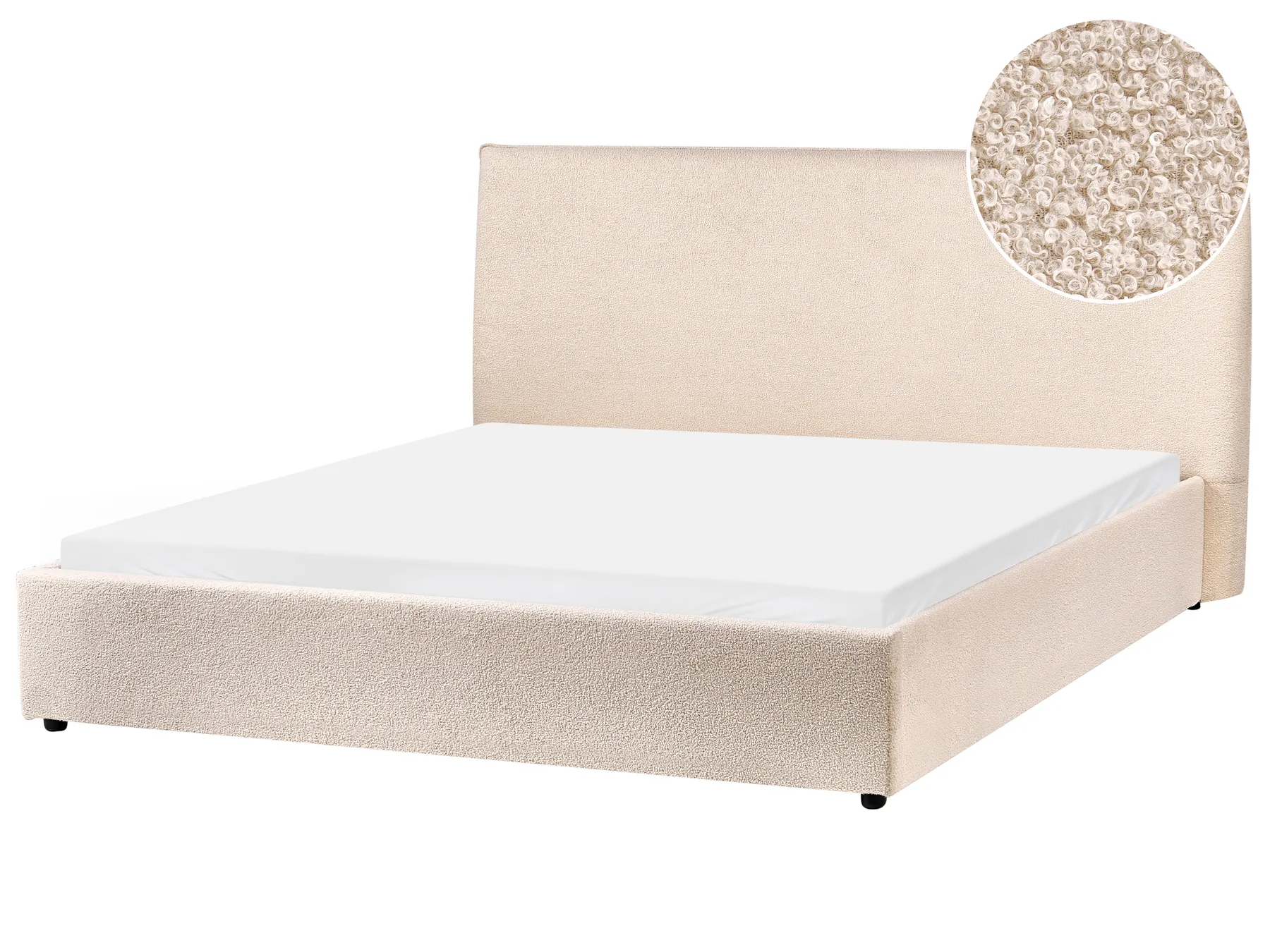 Wasserbett Bouclé LAVAUR 160 x 200 cm Beige_985885