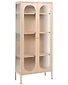 Glass Display Cabinet FOXTON 80 cm Metal Beige