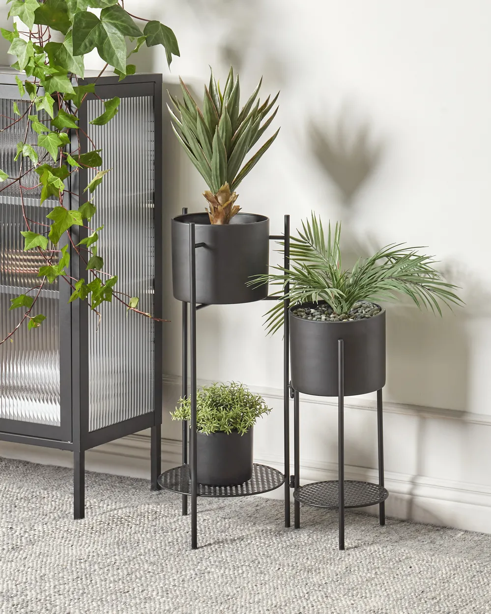 HowHomely Supporto Per Fiori In Metallo Nero, 100 Cm, A HowHomely Supporto Per Fiori In Metallo Nero, 100 Cm, A