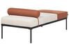 Chaise-longue em linho sintético creme e castanho dourado MALMOS_931205