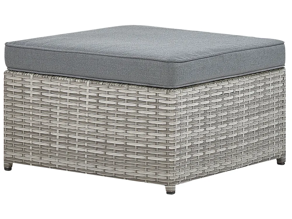 Garden Corner Sofa with Table 5 Seater SABBIA Modular PE Rattan Light Grey Right Hand_836748
