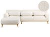 Right Hand Boucle Corner Sofa White SIMOS_927960