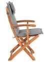 Összecsukható kerti szék kétdarabos szettben szürke párnákkal MAUI_755742