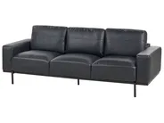 Set da salotto 6 posti SOVIK Pelle sintetica Nero_1041372