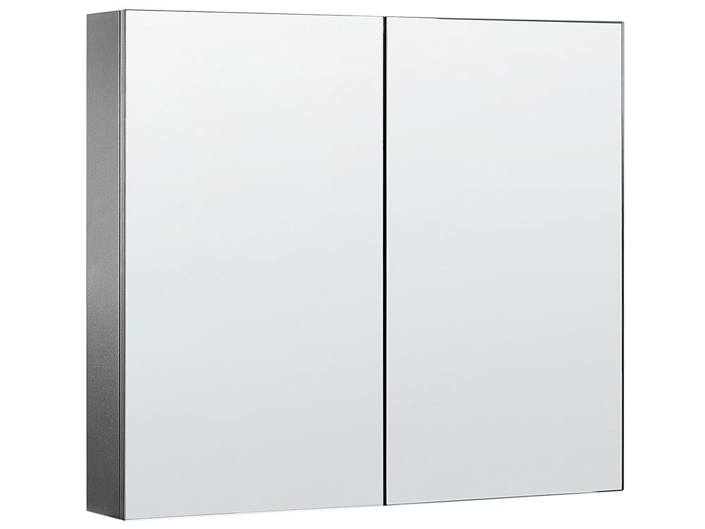 Armadio a muro per specchio da bagno NAVARRA 80 cm x 70 cm Nero