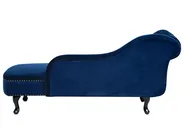 Left-Hand Chaise Longue NIMES Velvet Navy Blue_696712
