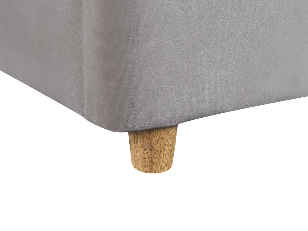 Ottoman Bed BATILLY Velvet Light Grey 180 x 200 cm (EU Super King)_830209