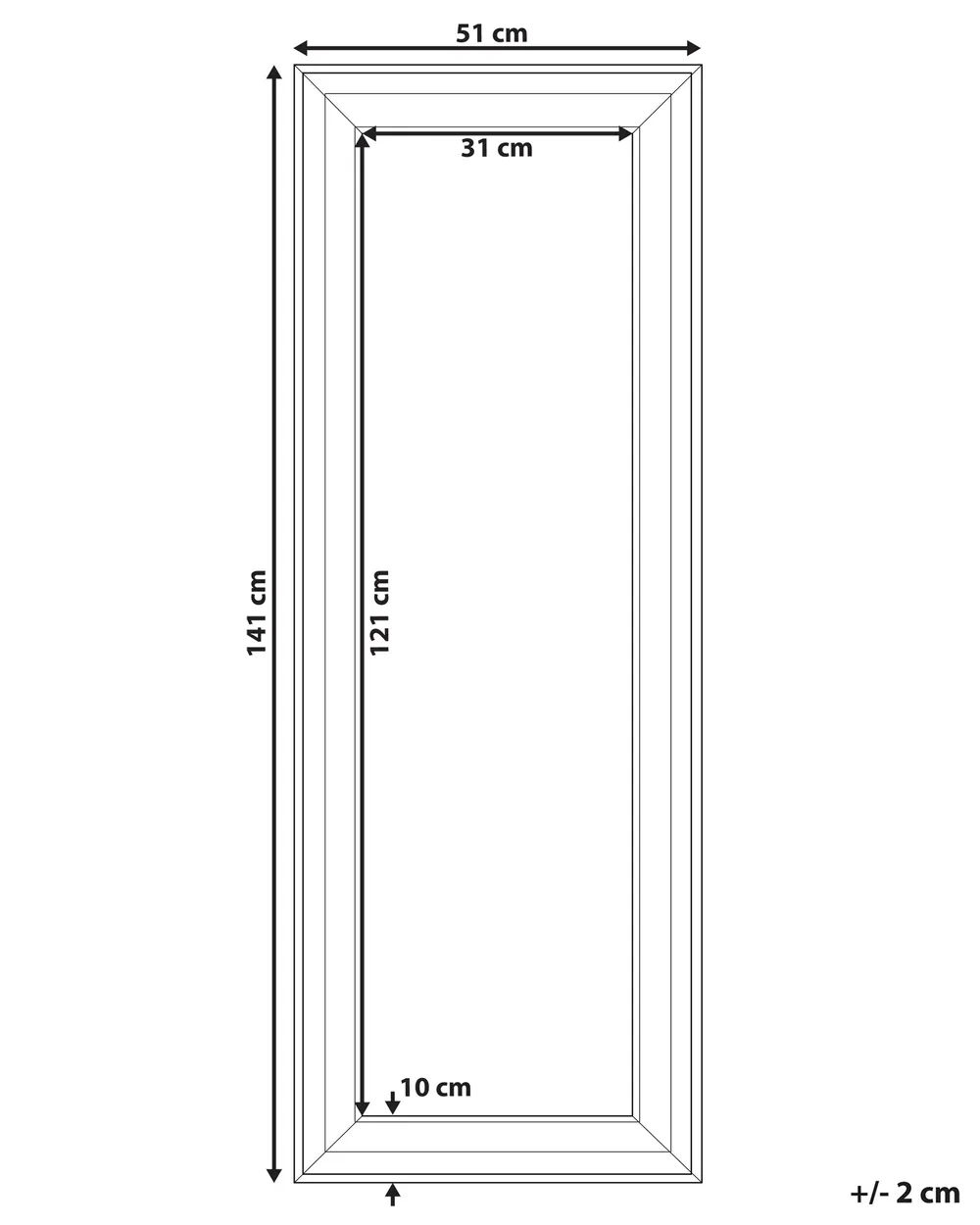 Wall Mirror LUNEL 51 cm 141 cm White_756789