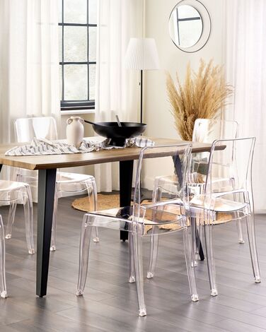 Set of 2 Dining Chairs Transparent WESTBRIDGE