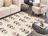 Bavlněný kelimový koberec 160 x 230 cm béžový/černý NIAVAN_869871