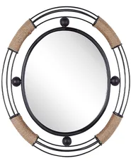 Wall Mirror MOULINS 50 cm 55 cm Metal Black_904331