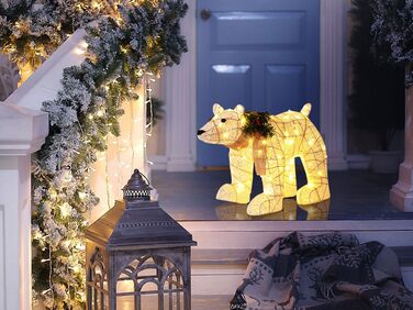 Outdoor LED Decoration Bear 34 cm White SIVULA