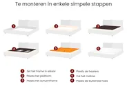 Waterbed met opbergbank NOYERS Fluweel Gebroken wit 160 x 200 cm_1036798