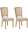 Set of 2 Chairs BONANZA Wood Light Brown/ Beige
