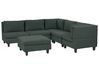 5 Seater Left Hand Modular Fabric Corner Sofa with Ottoman Dark Green UNSTAD_925529