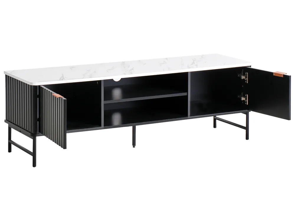 TV Stand GLASTONBURY Marble/ Black_972578