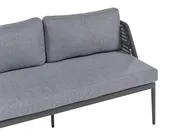 Garden Corner Sofa with Table 3 Seater LEFFE Metal Grey Right Hand_1045365