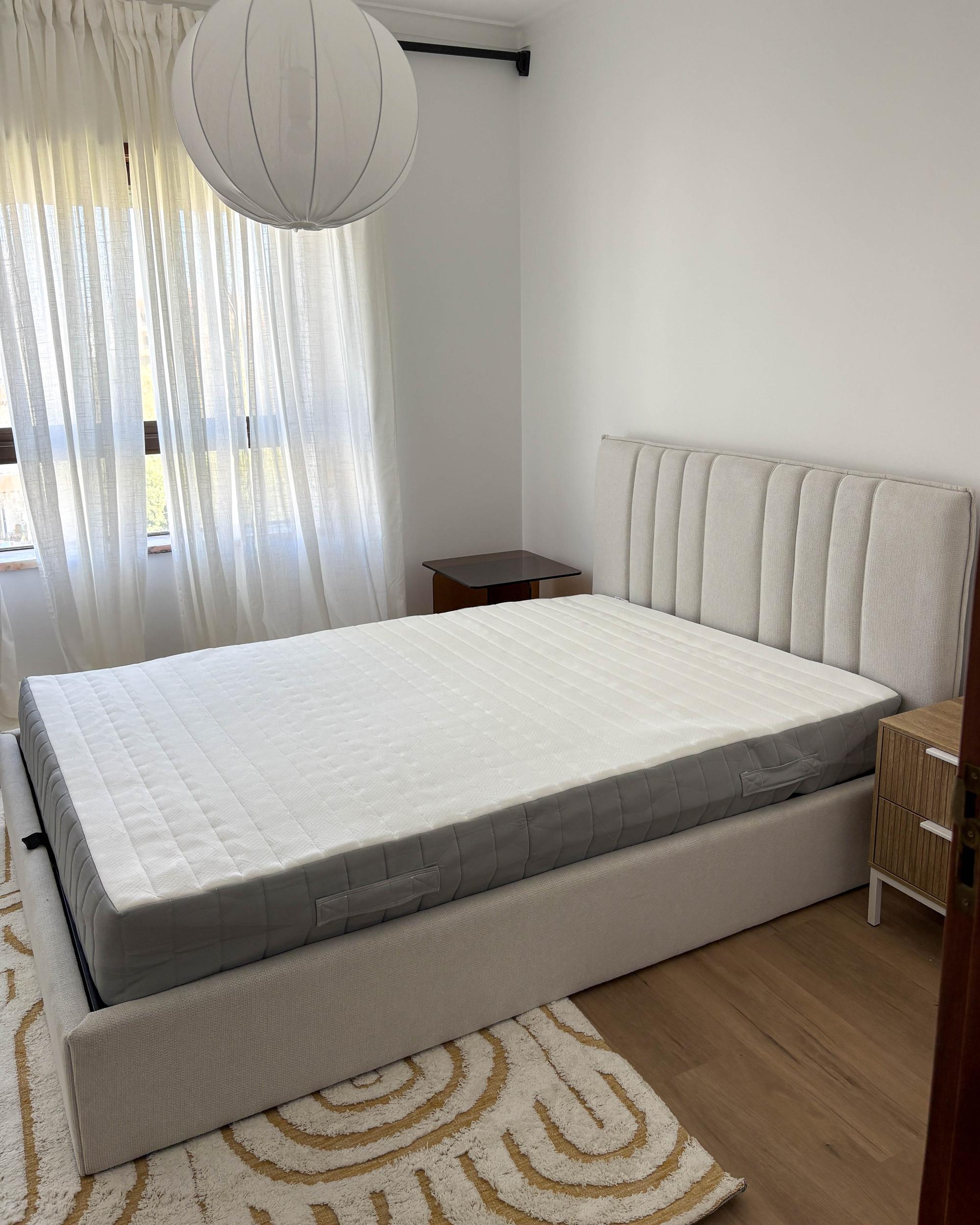 Ottoman Bed TARASCON Fabric Light Beige 140 x 200 cm (EU Double)_1052537