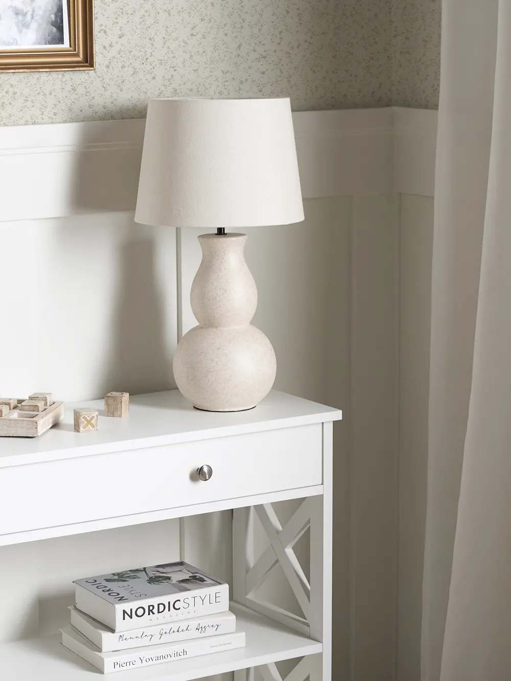Table Lamp CHARGES Ceramic Light Beige_1032907