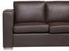 Leather Living Room Set Brown HELSINKI_740934