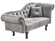 Chaise longue versione destra LATTES II con cuscino Velluto Grigio_954727
