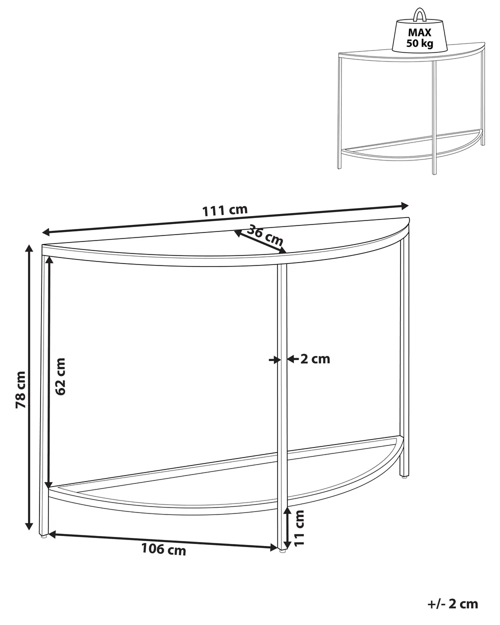 Console Table ORITA Tempered Glass White Marble_824987