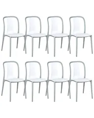 Set of 8 Garden Chairs SPEZIA White_901939