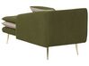 Chaise longue côté gauche en tissu vert GONESSE_927626