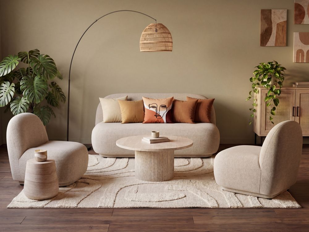 Bankenset 4-zits LOVBERG Stof Beige