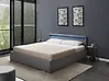 Ottoman Bed with LED ARMELLE Fabric Dark Grey 180 x 200 cm (EU Super King)