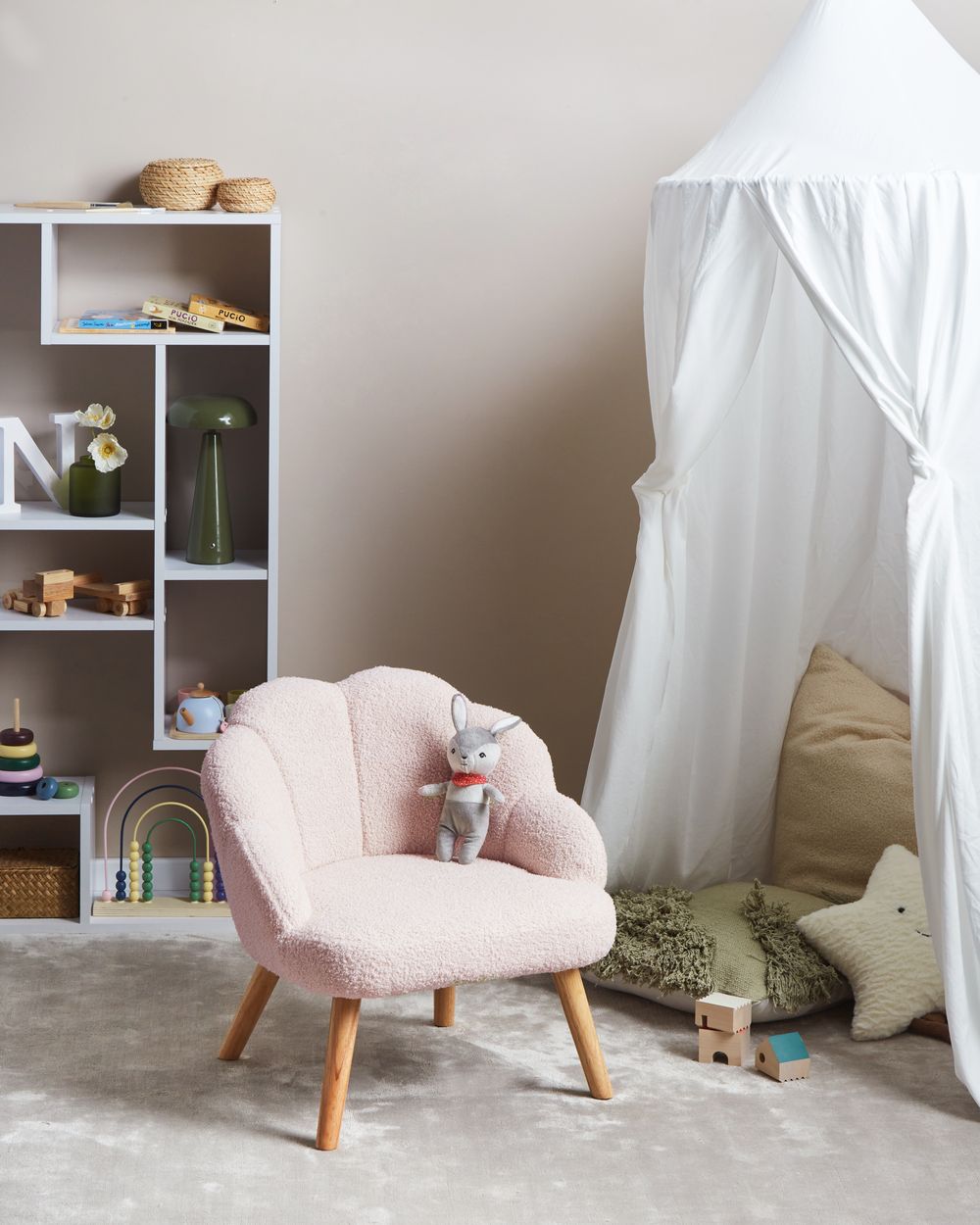 Fauteuil pour enfants MILAND Bouclé Rose pastel