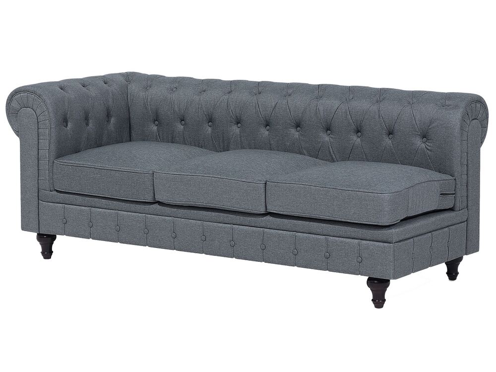 Grey fabric chesterfield corner sofa discount